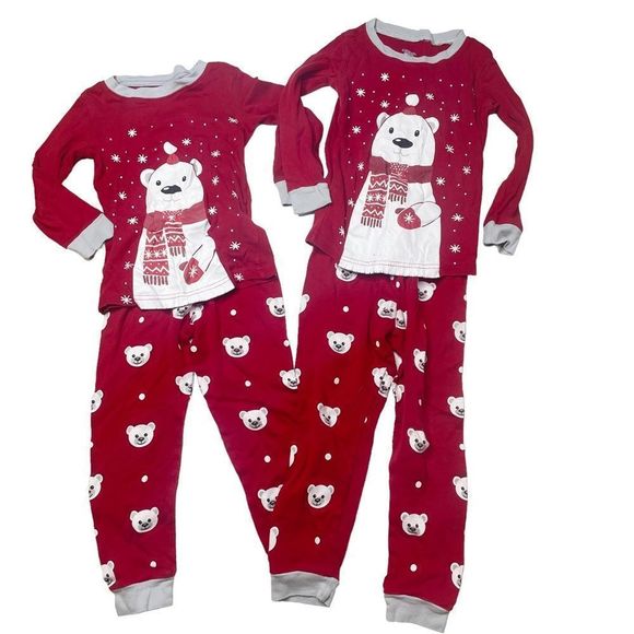 Polar bear Christmas pajamas 2 pairs 3T 4T - Picture 1 of 5